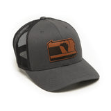 The Anthracite: Pennsylvania Hat | Snapback Trucker Leather Patch Hat