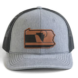 The Anthracite XL: Pennsylvania Hat | XL Snapback Trucker Leather Patch Hat