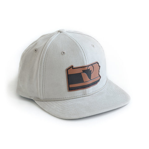 The Pocono: Pennsylvania Hat | Snapback Corduroy Leather Patch Cap