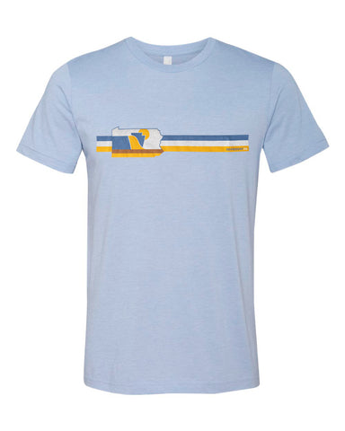RepresentPA Retro Lines Pennsylvania T-Shirt | Light Blue